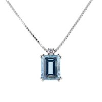 Collana Promesse Donna in Oro bianco Acquamarina COT641B